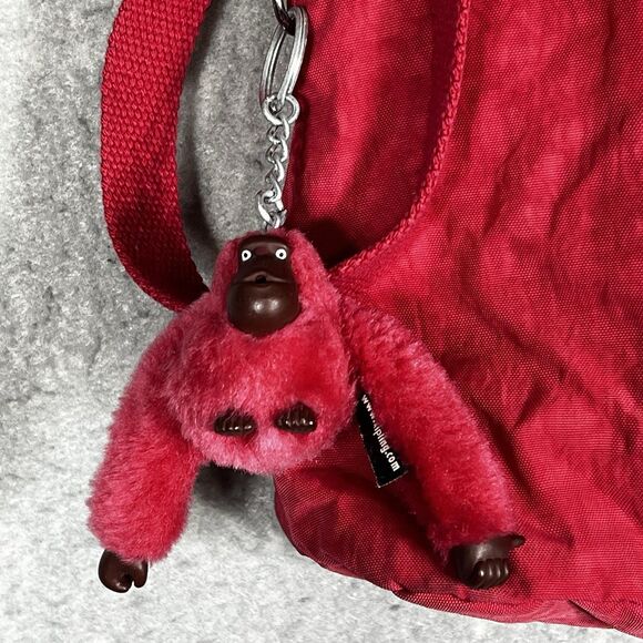 Vintage Y2K Kipling Crossbody Messenger Style Shoulder Hand Bag Keychain Red Pk - Picture 4 of 11
